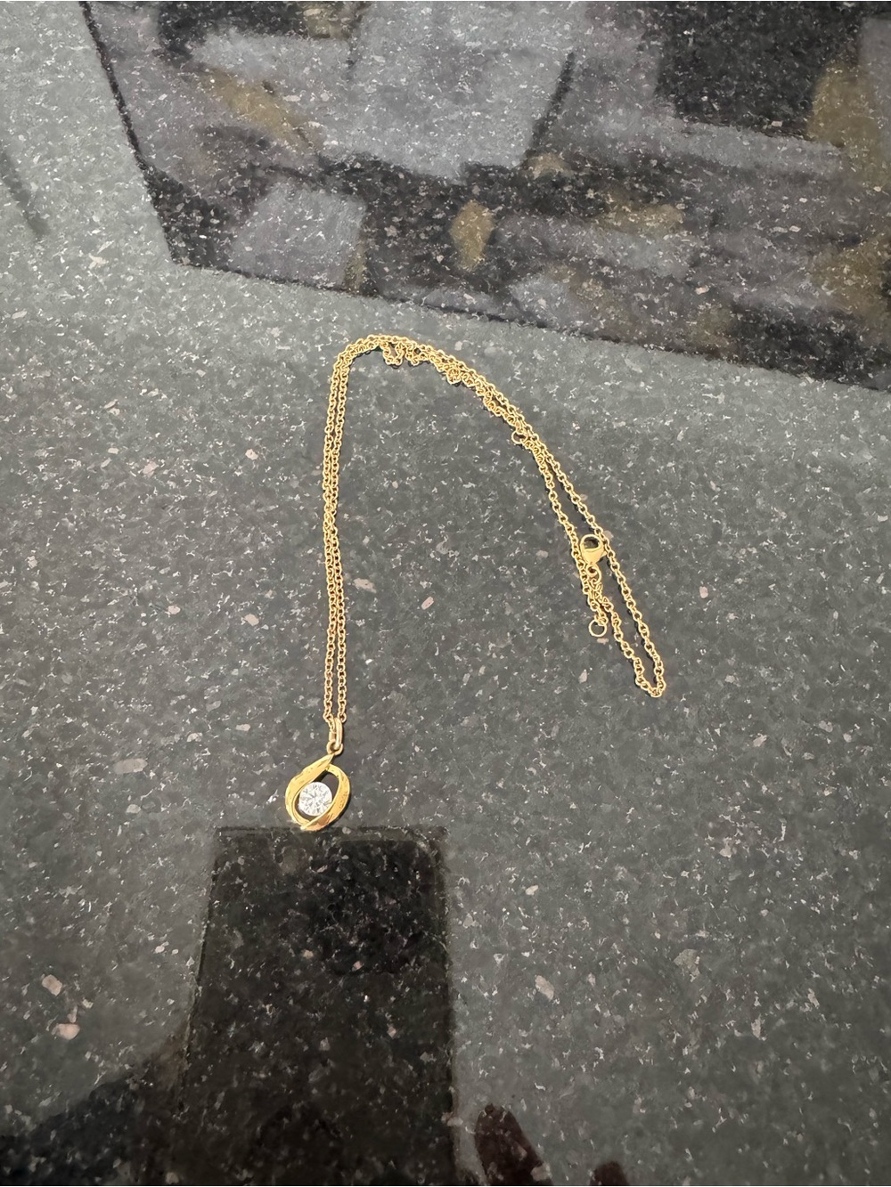 14 days Gold-Tone over SS Oval Pendant Necklace with Moissanite Stone